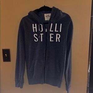 Vintage Hollister Woman’s Dark Blue Zip-Up Hoodie EUC No Stains or Rips